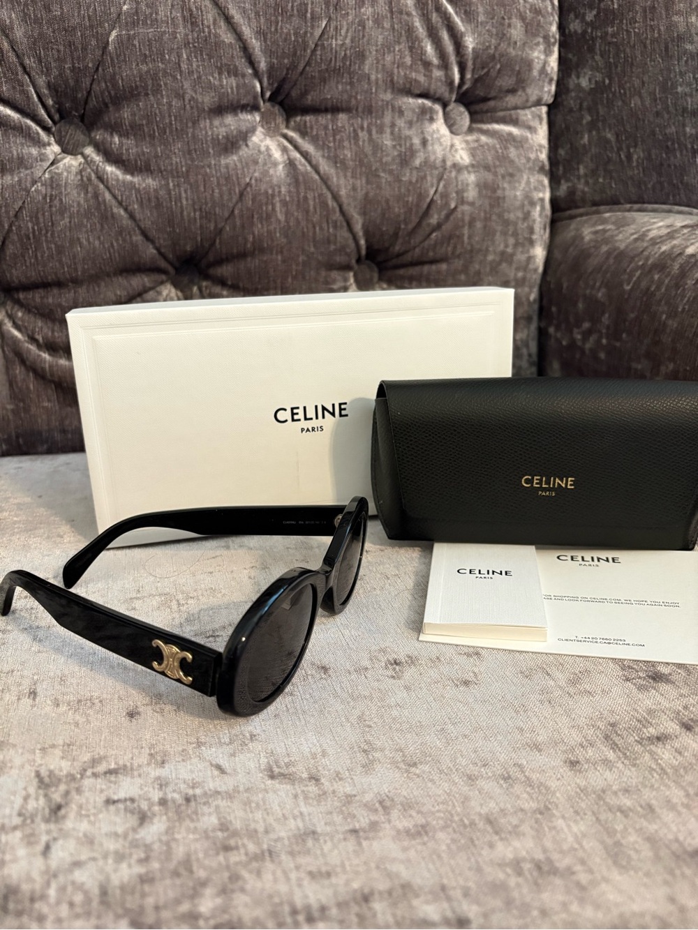 Celine NEW Triomphe 01 Sunglasses in Acetate. With box, case and cards.